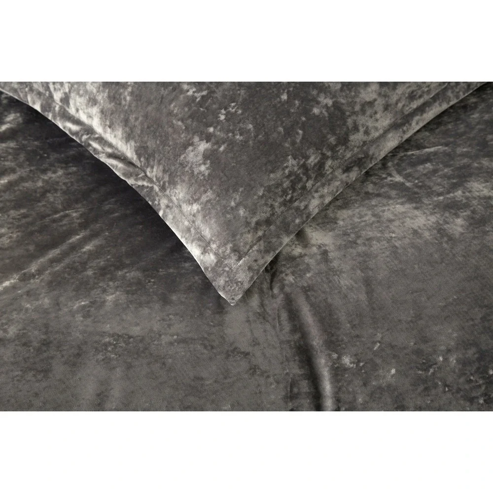 Zera Grey 100% Velvet 5 piece Comforter Set King